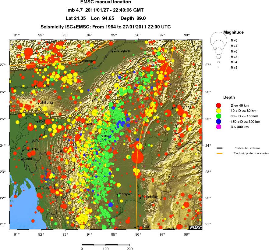 regional historical seismicity