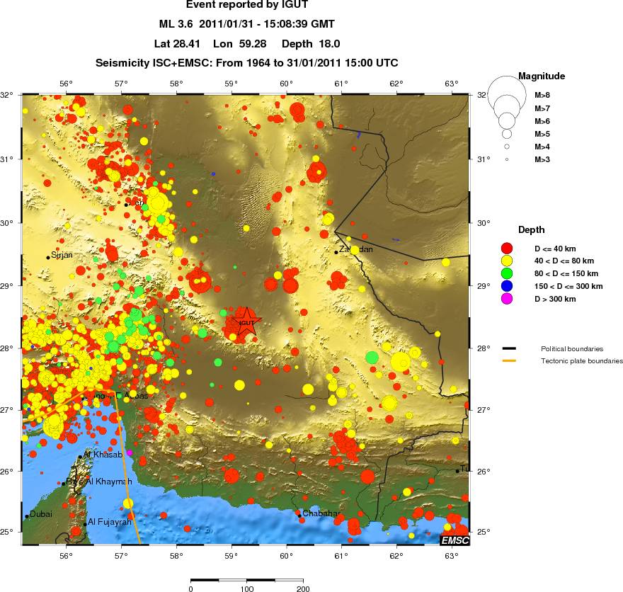 regional historical seismicity