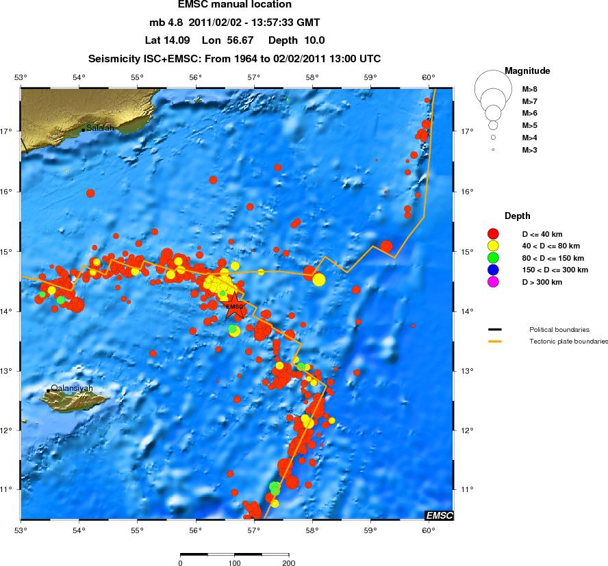 regional historical seismicity