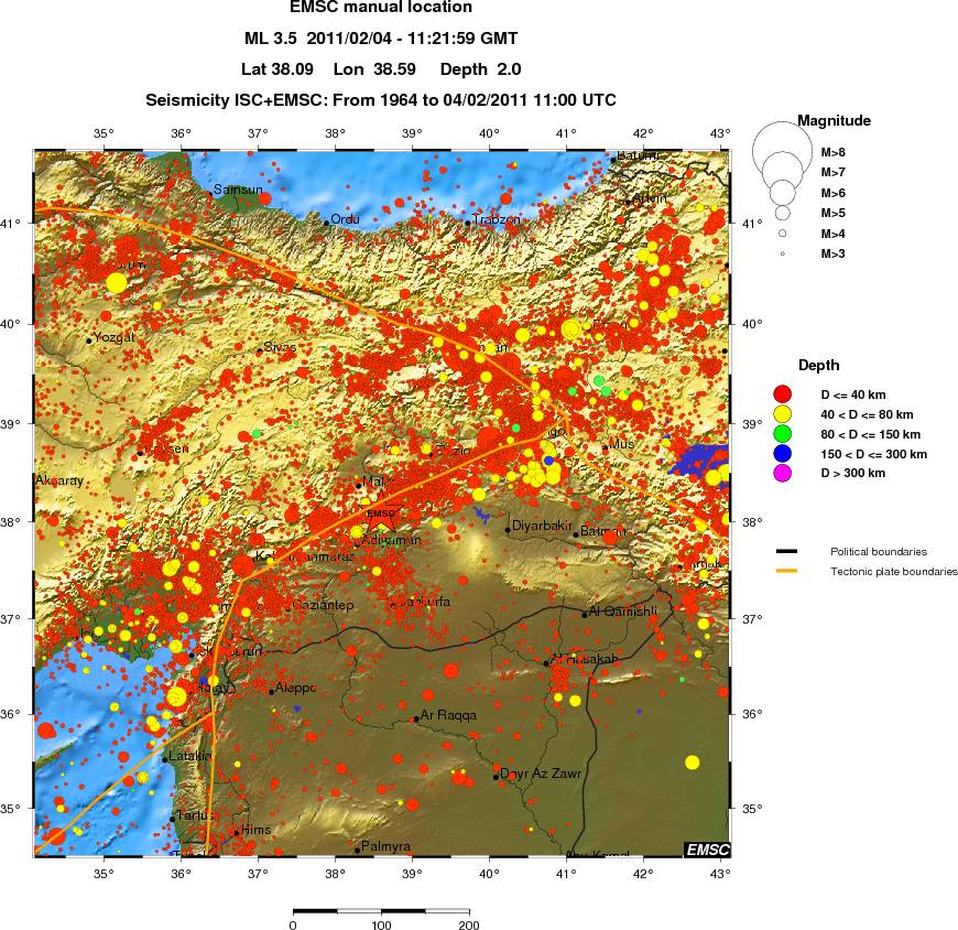 regional historical seismicity