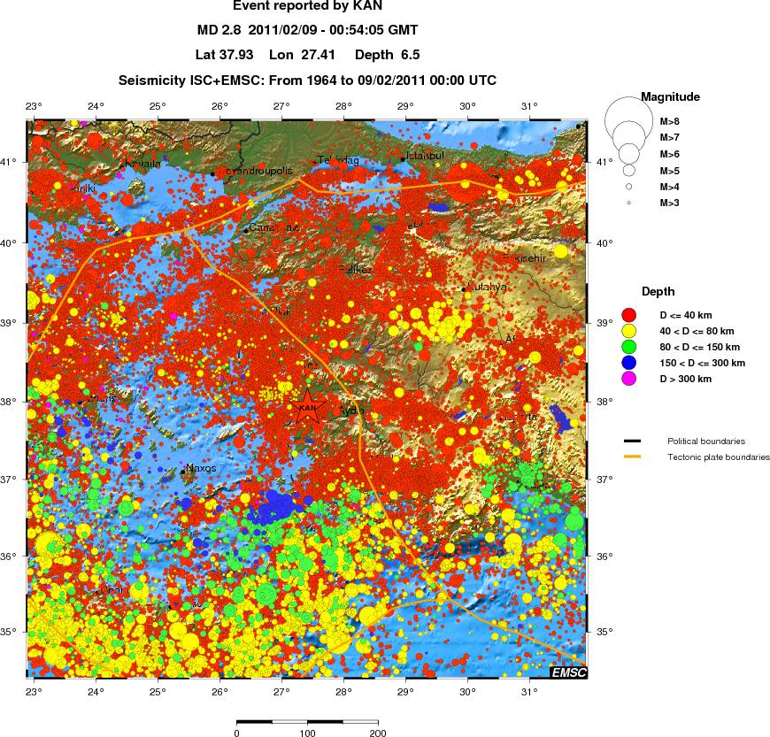 regional historical seismicity