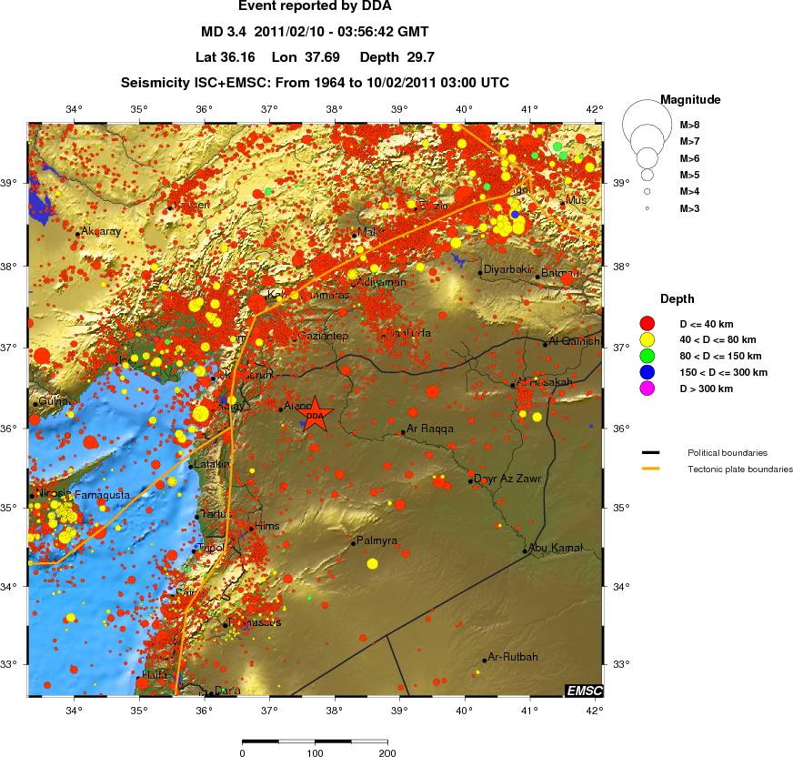 regional historical seismicity
