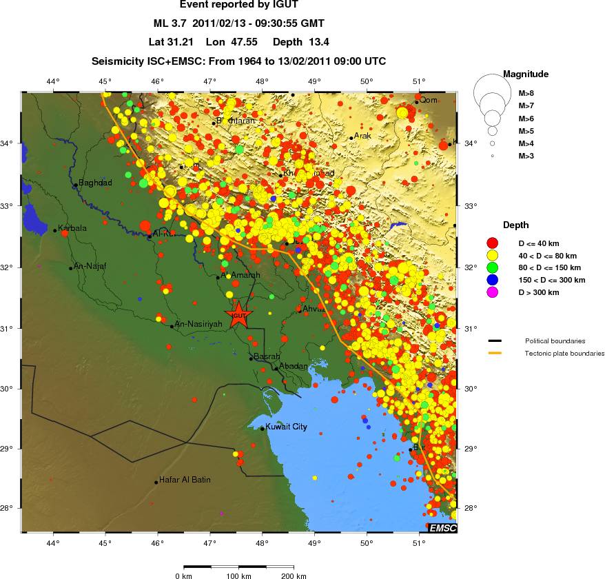 regional historical seismicity