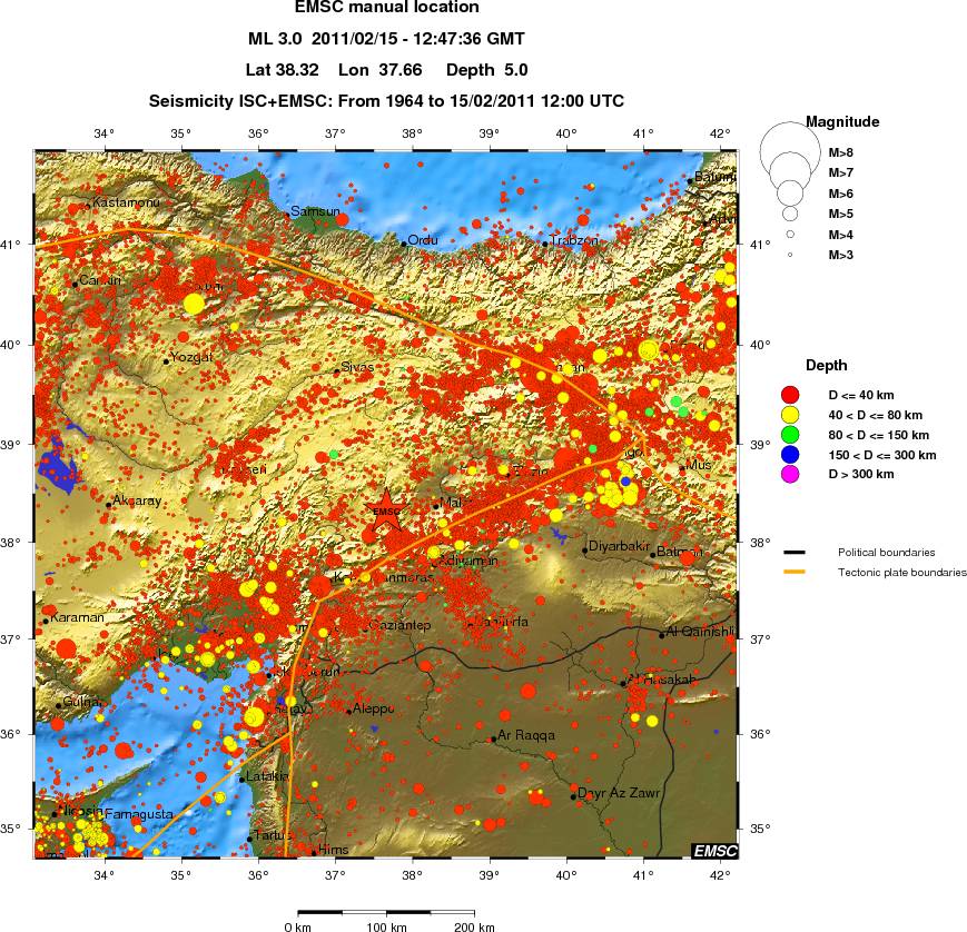 regional historical seismicity