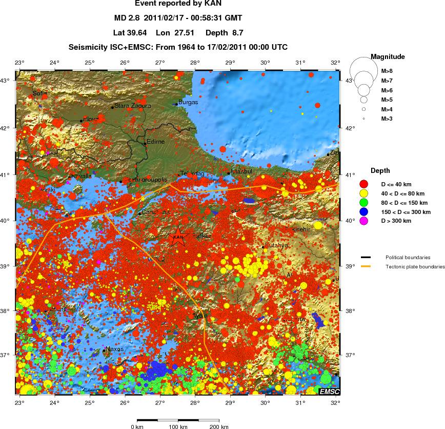 regional historical seismicity