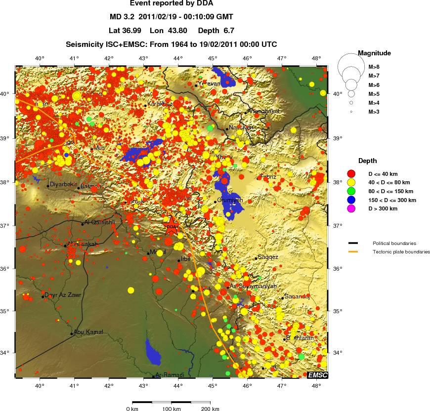 regional historical seismicity