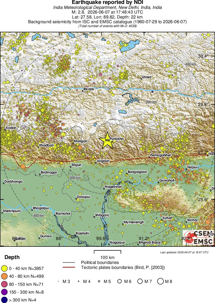 regional historical seismicity