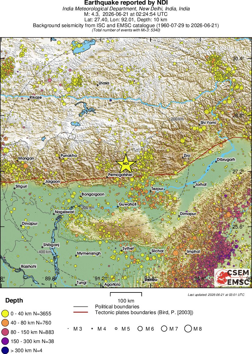 regional historical seismicity