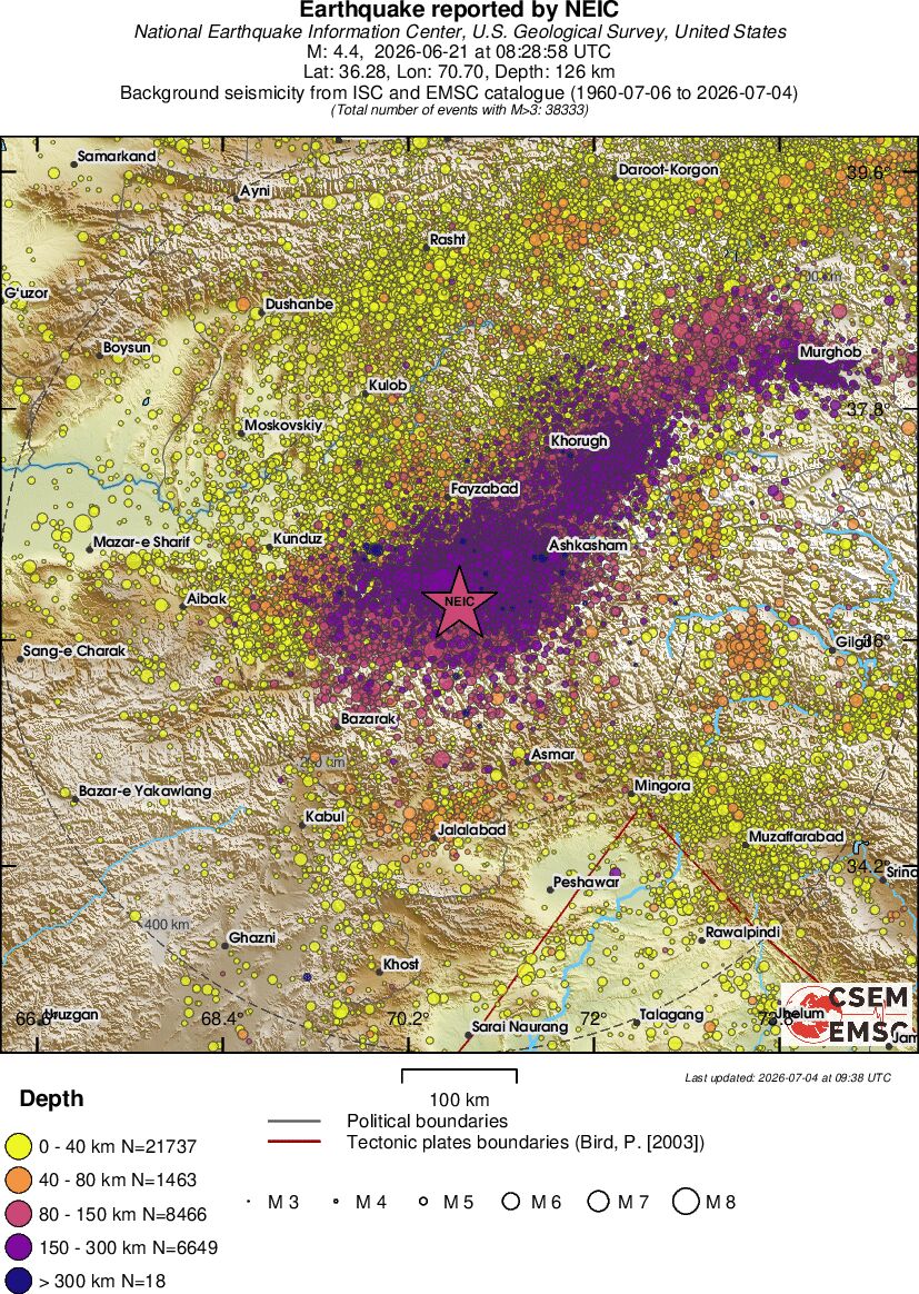 regional historical seismicity