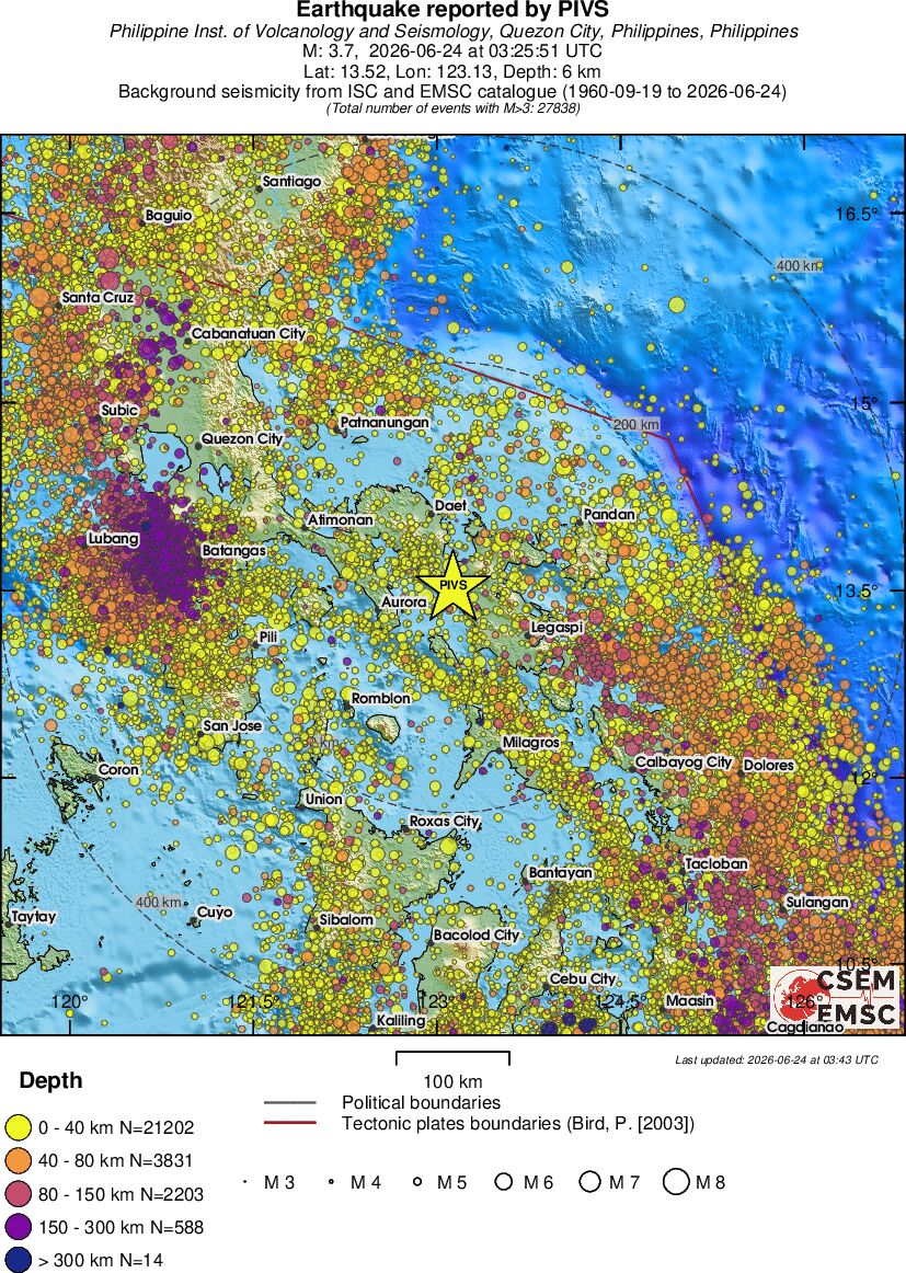 regional historical seismicity