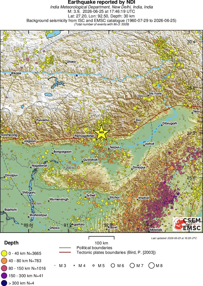 regional historical seismicity