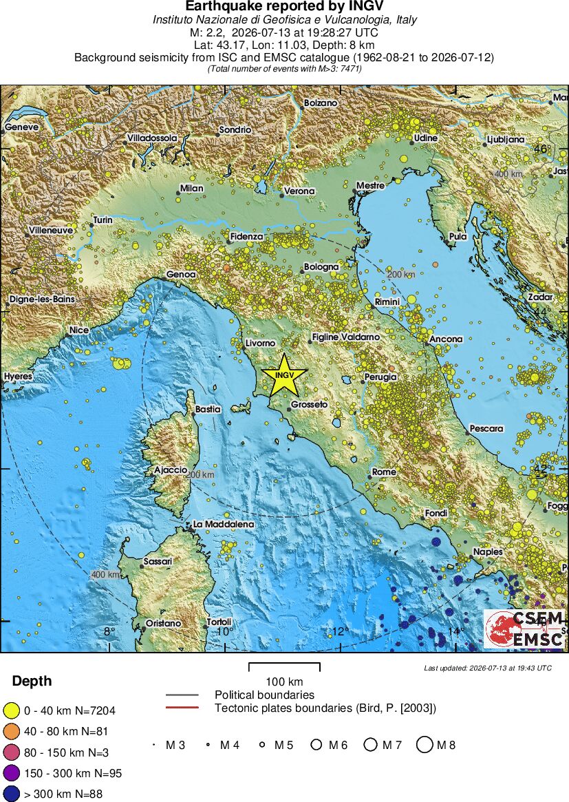 regional historical seismicity