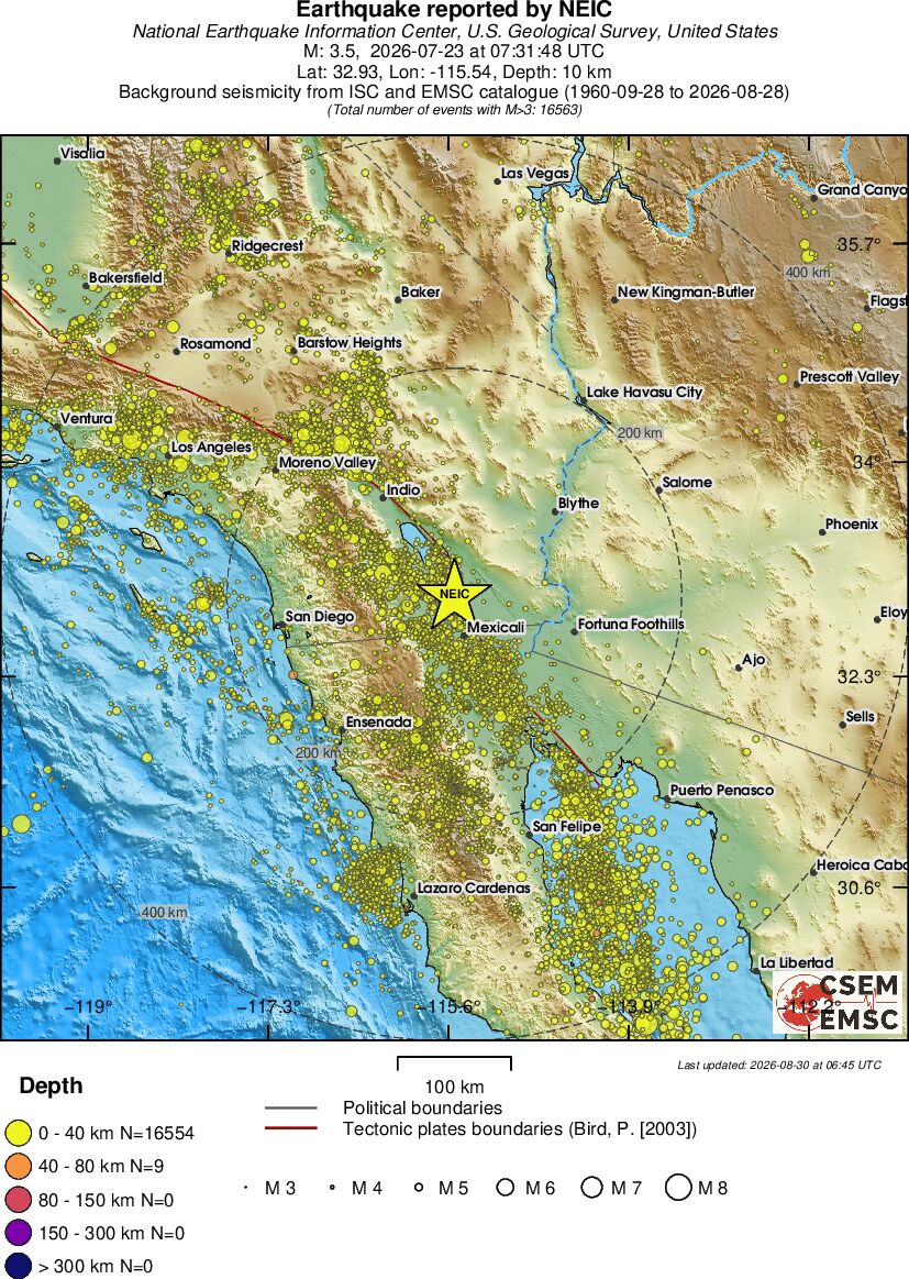 regional historical seismicity