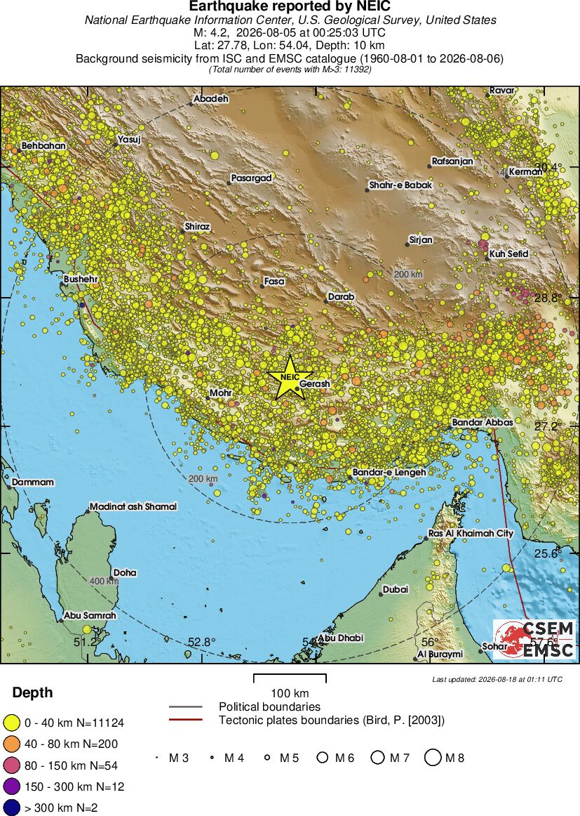 regional historical seismicity