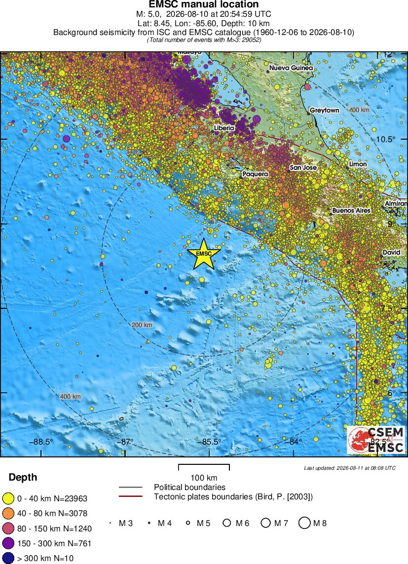 regional historical seismicity