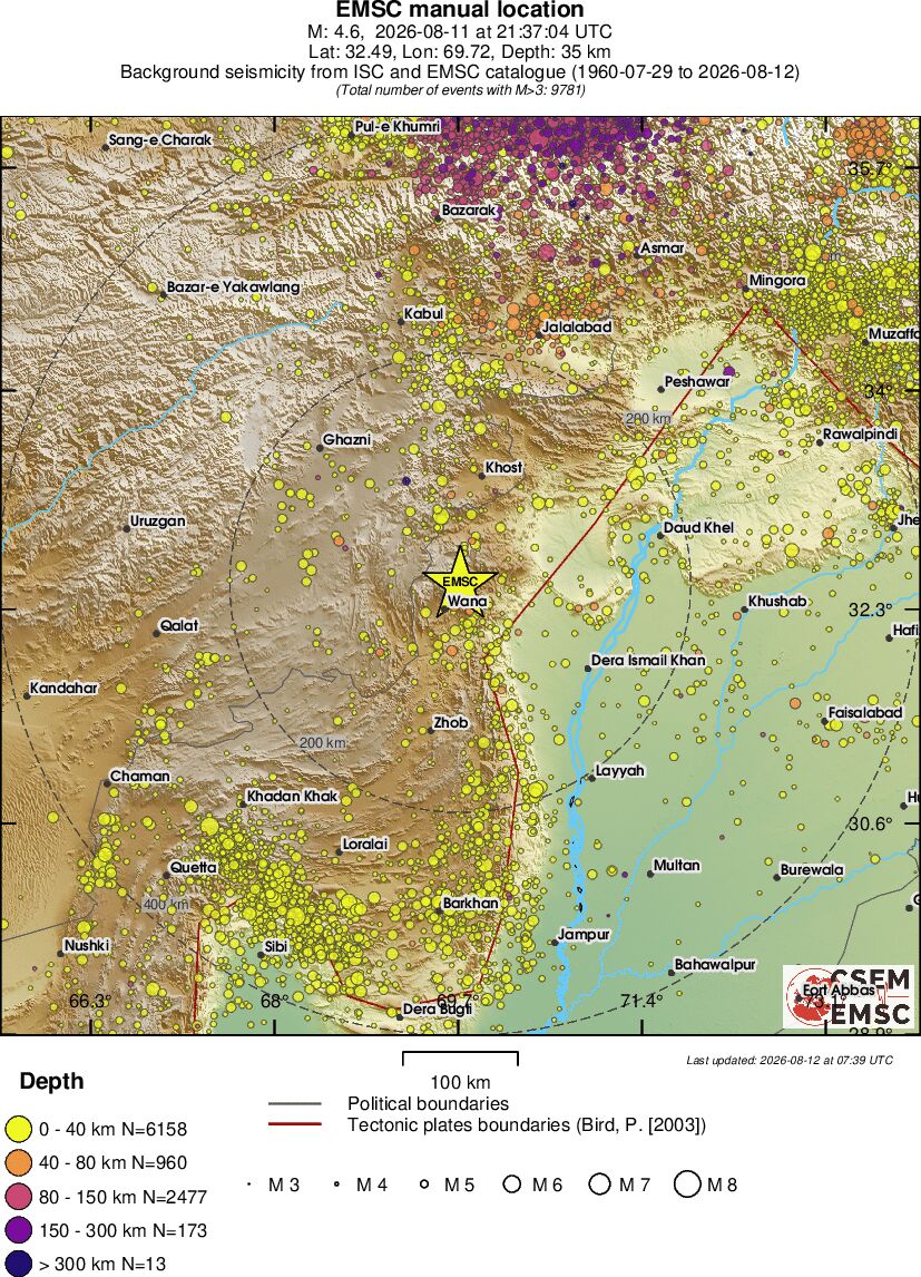 regional historical seismicity