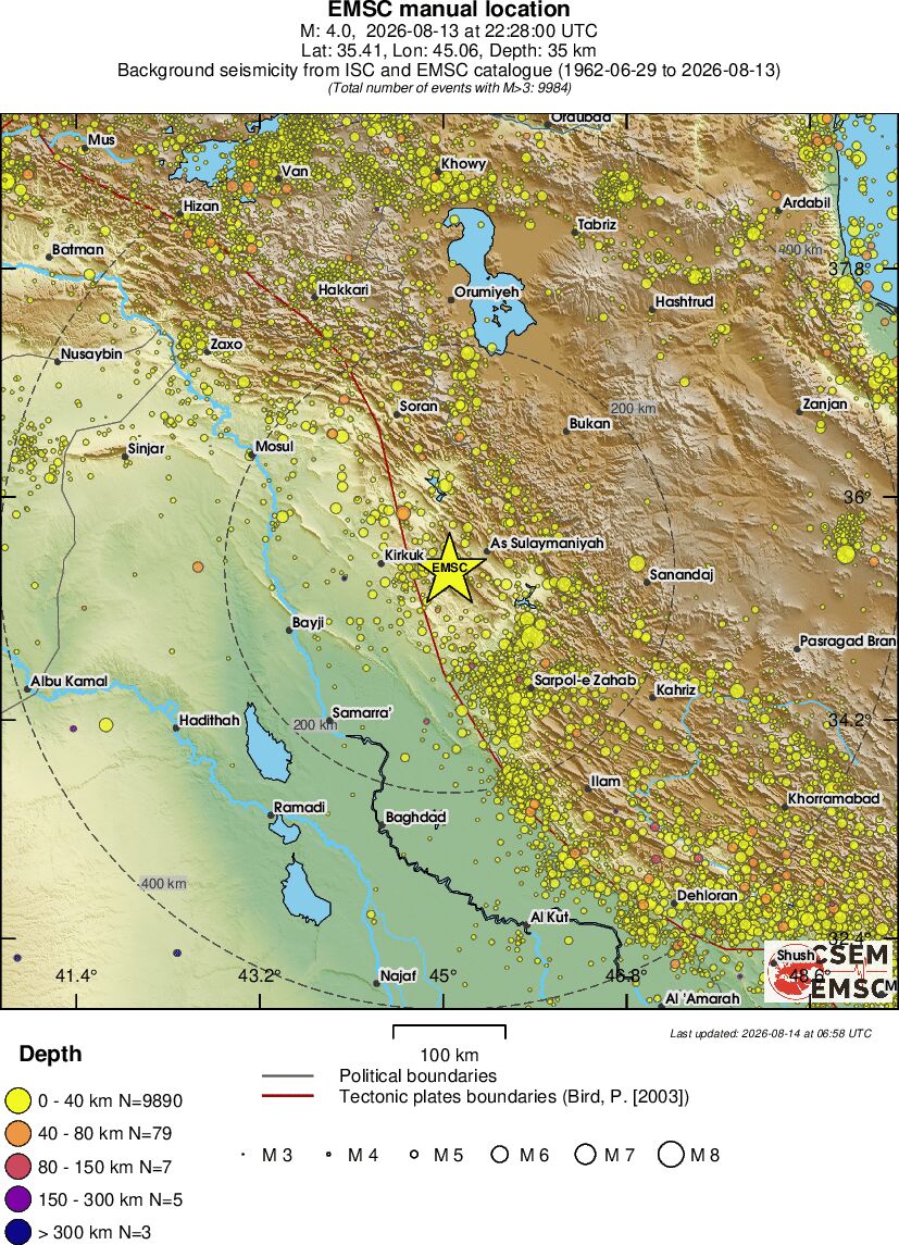 regional historical seismicity