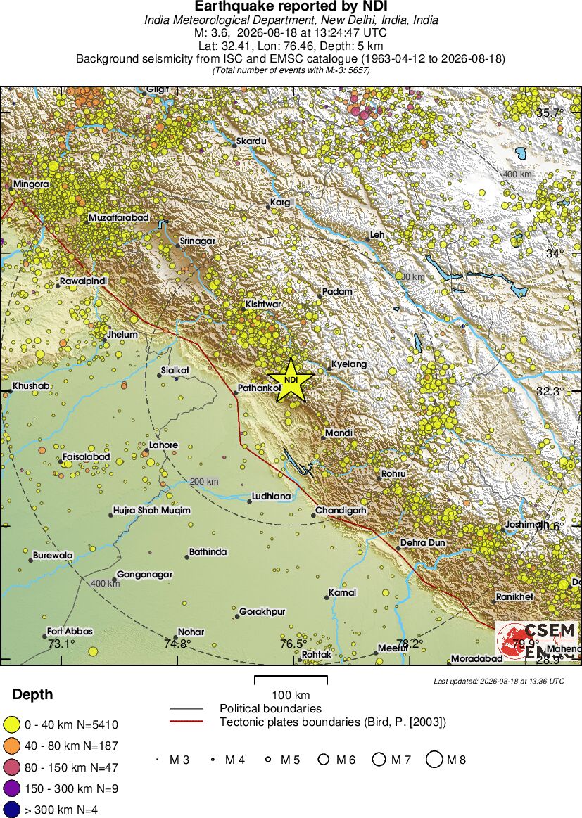regional historical seismicity
