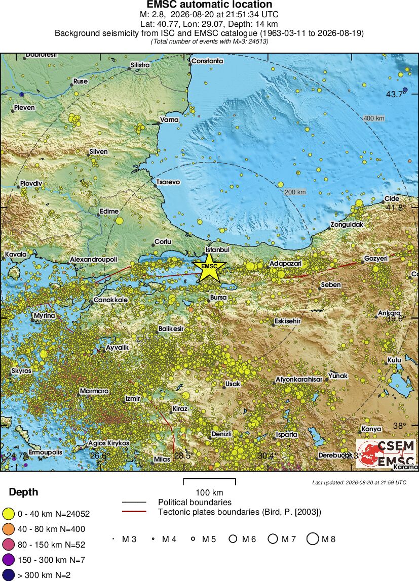 regional historical seismicity
