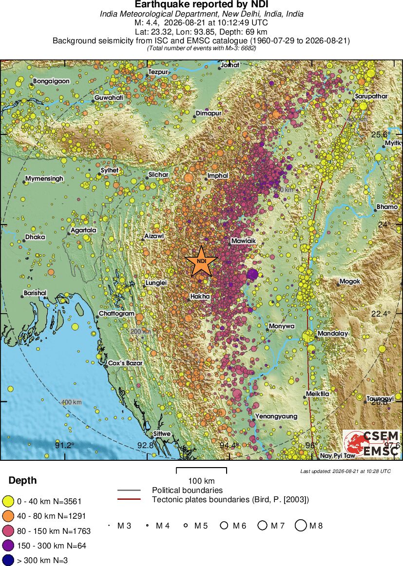 regional historical seismicity