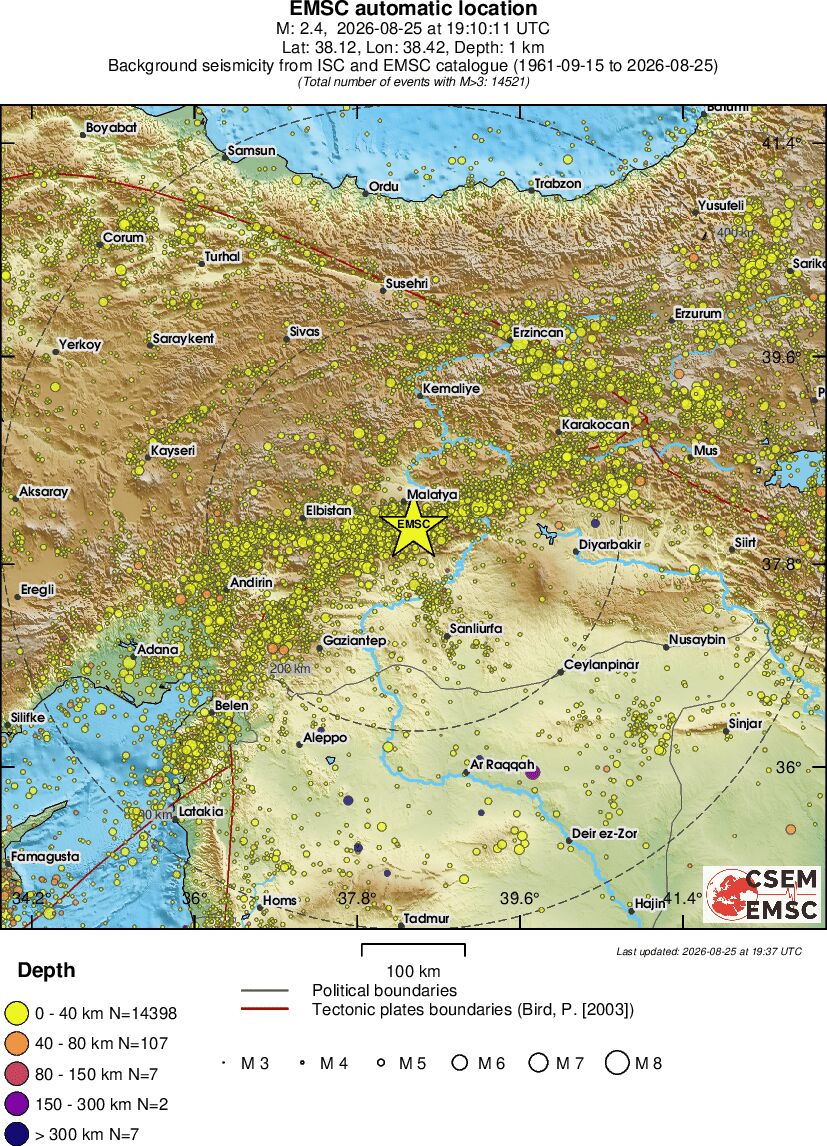 regional historical seismicity