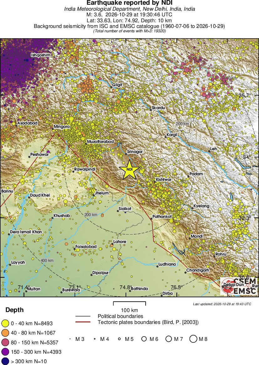 regional historical seismicity