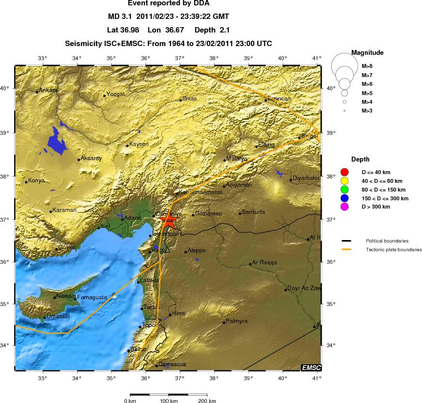 regional historical seismicity
