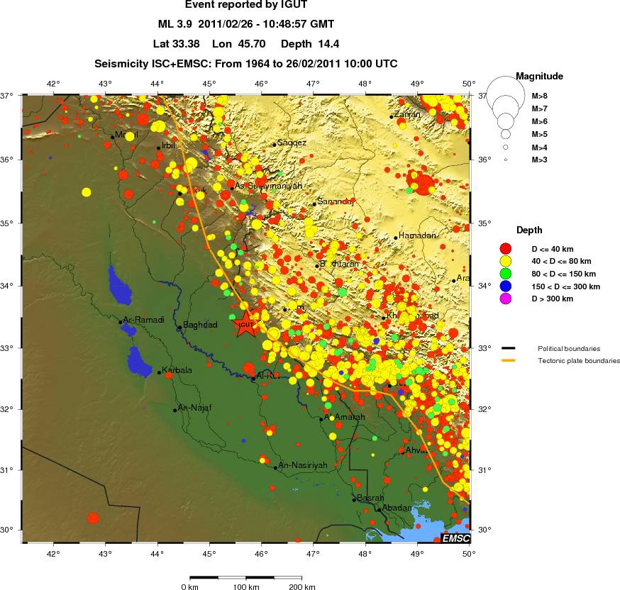 regional historical seismicity