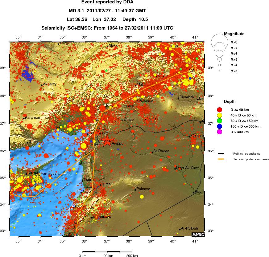 regional historical seismicity