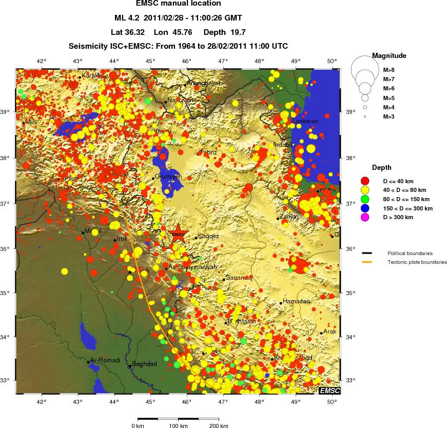 regional historical seismicity