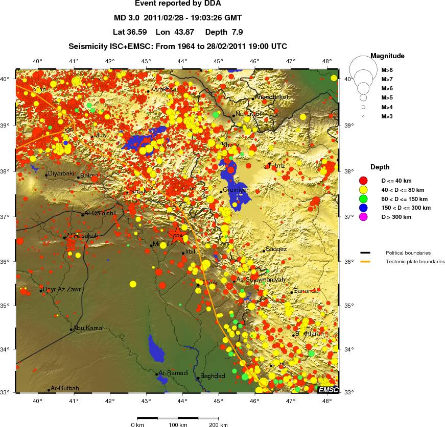 regional historical seismicity