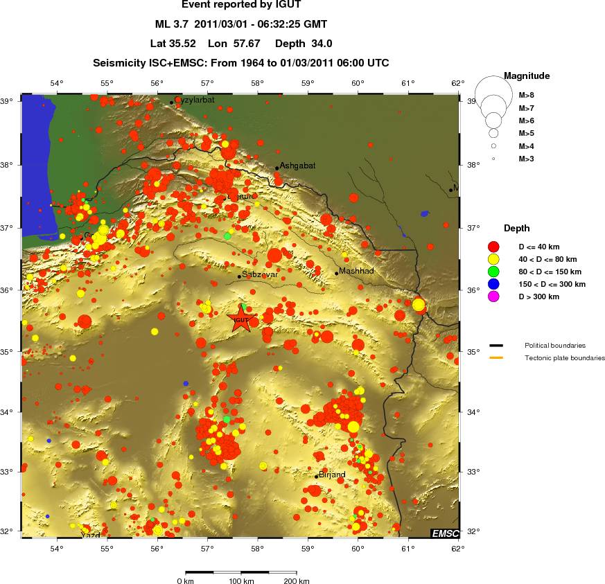 regional historical seismicity