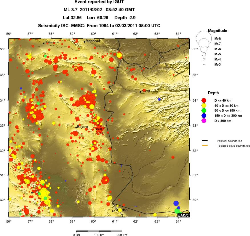 regional historical seismicity