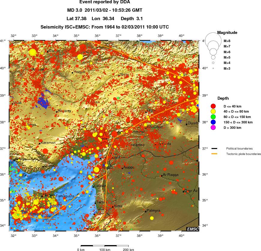 regional historical seismicity
