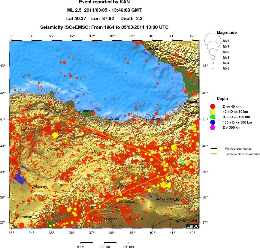 regional historical seismicity