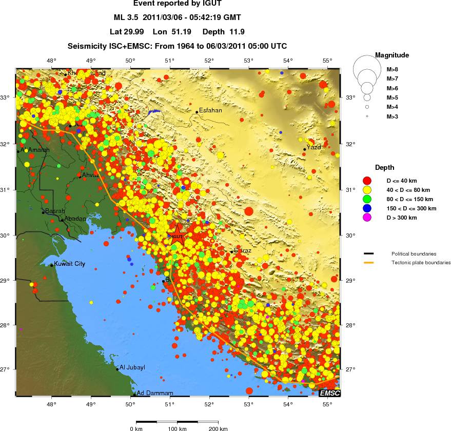regional historical seismicity
