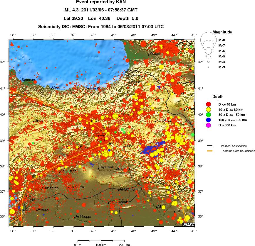 regional historical seismicity