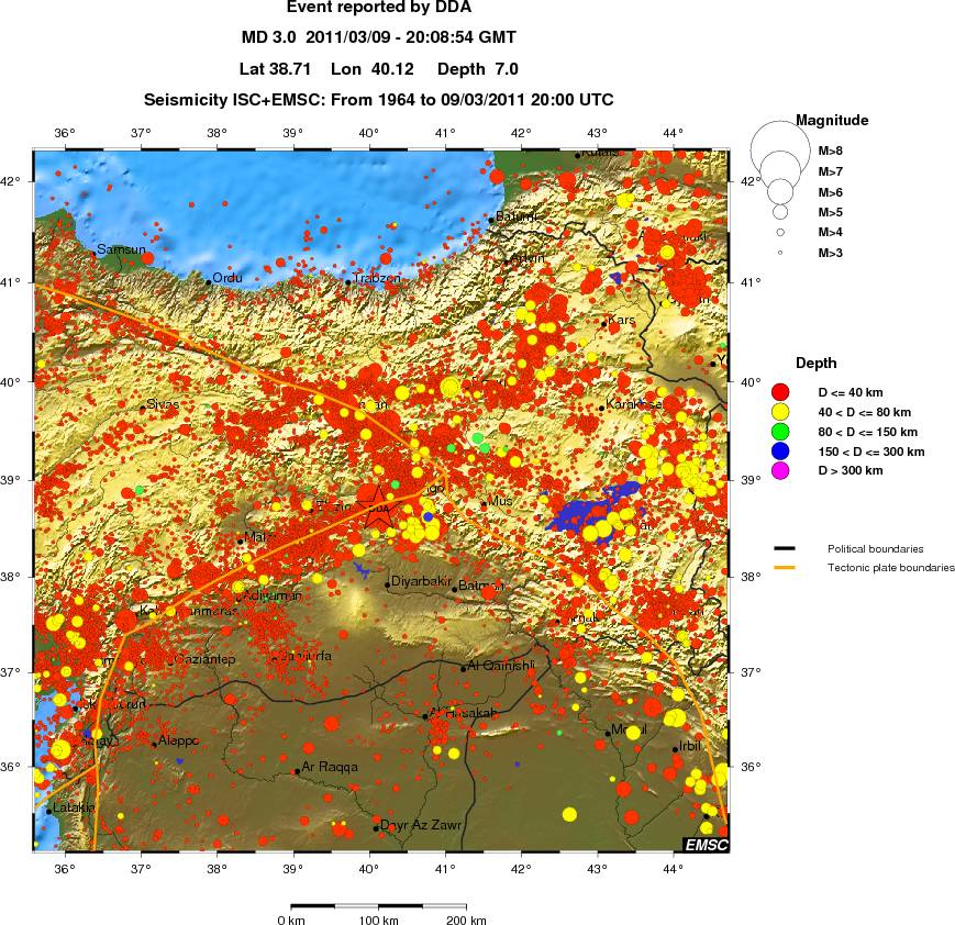 regional historical seismicity