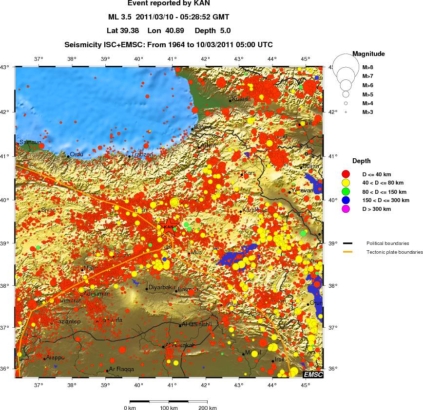 regional historical seismicity