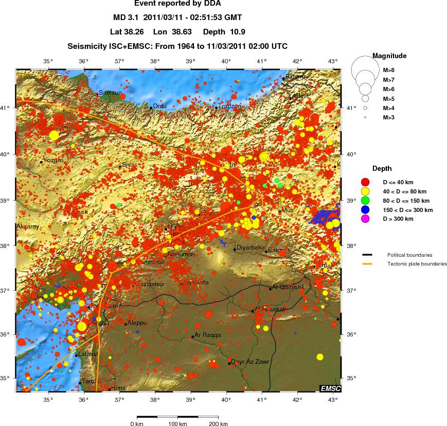 regional historical seismicity