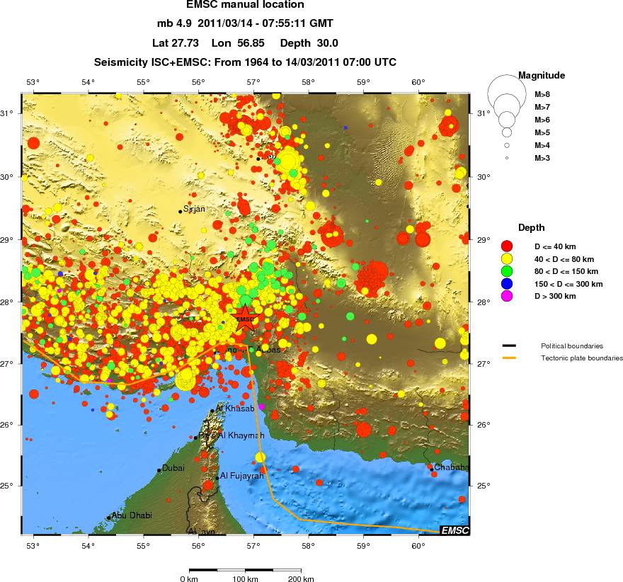 regional historical seismicity