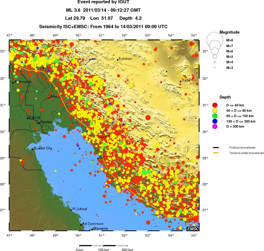 regional historical seismicity