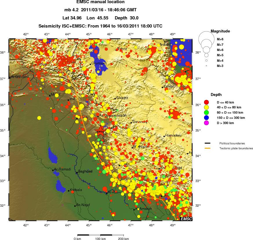 regional historical seismicity