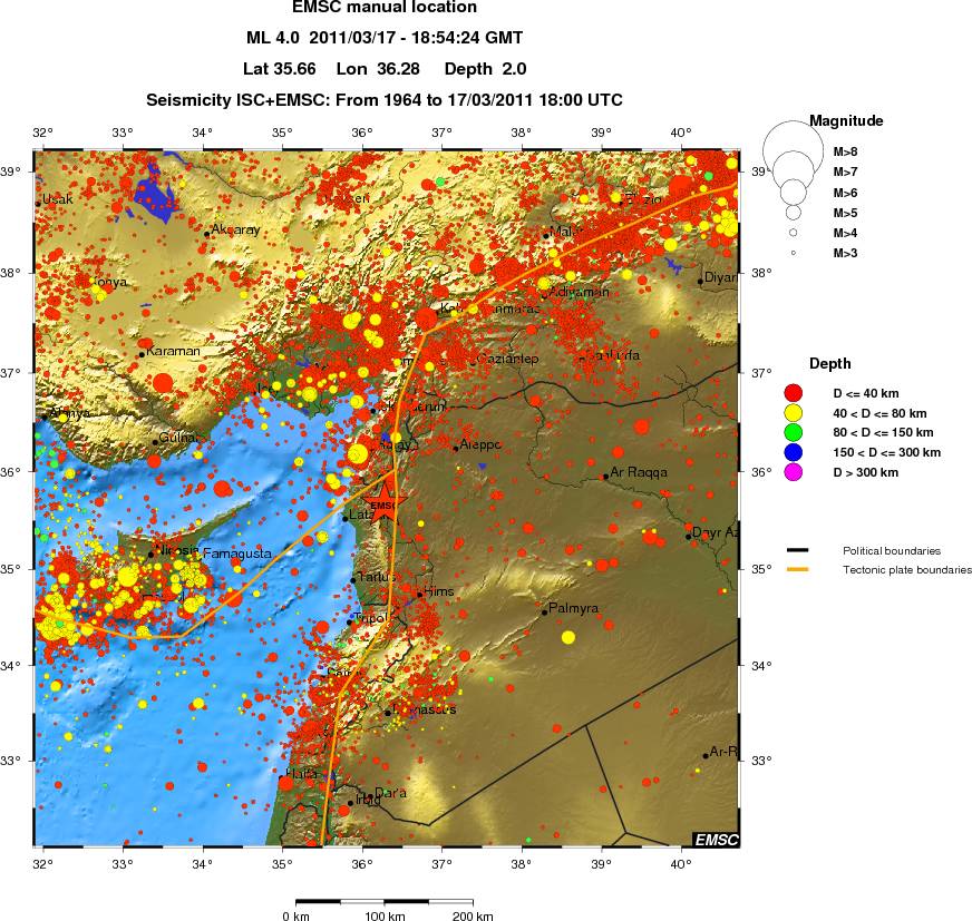 regional historical seismicity
