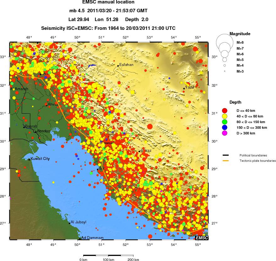 regional historical seismicity
