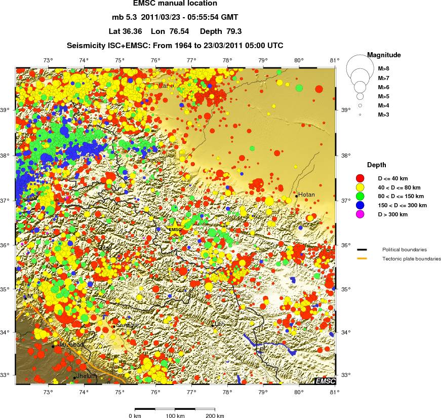 regional historical seismicity