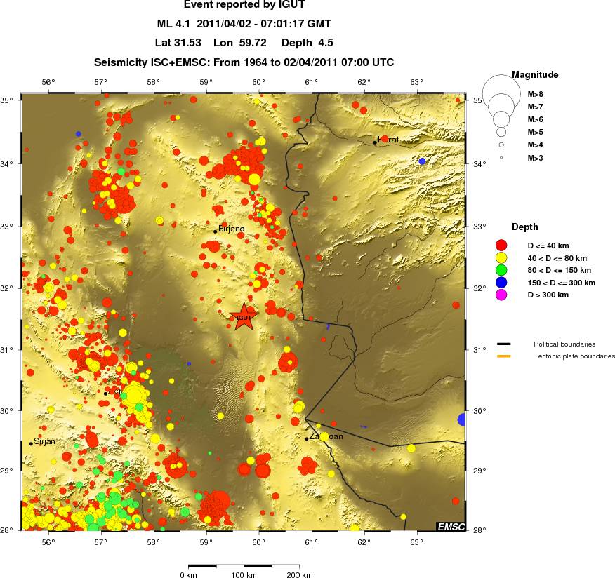 regional historical seismicity