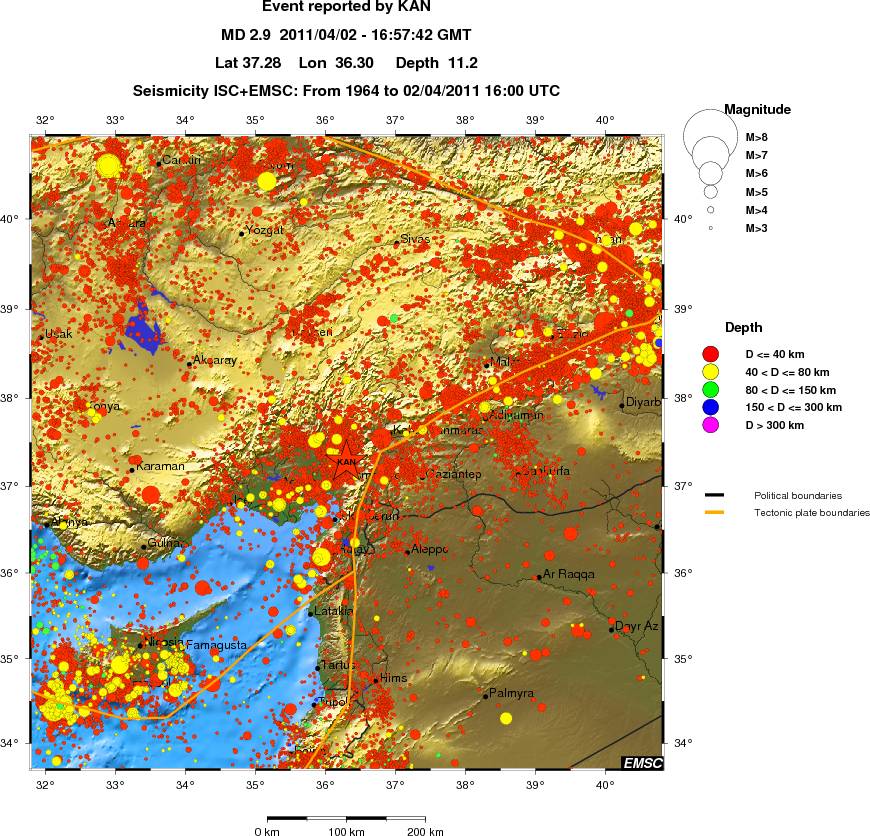 regional historical seismicity