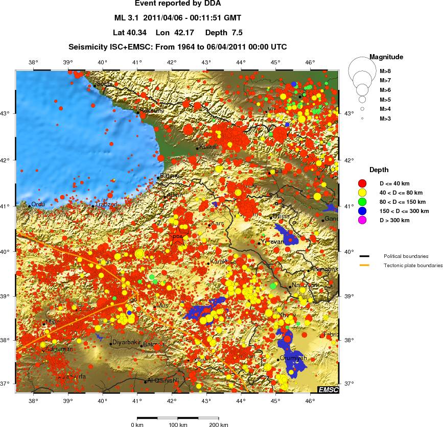 regional historical seismicity