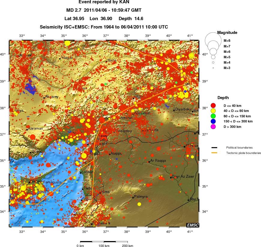 regional historical seismicity